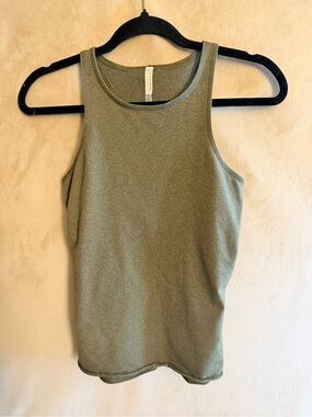 Free People Olive Ribbed Scoop Neck Tank
